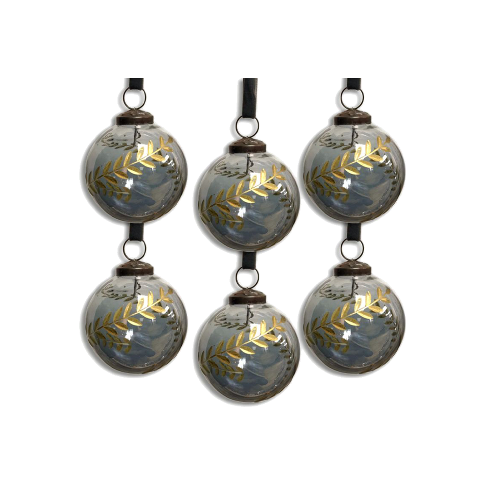 Antique Blue Lustre Glass Bauble