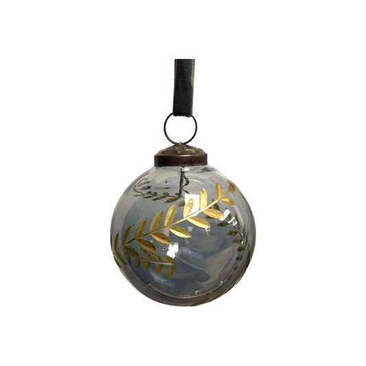 Antique Blue Lustre Glass Bauble