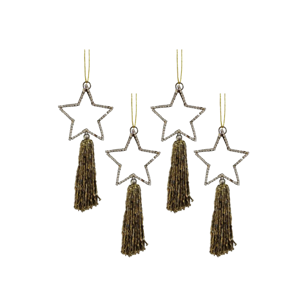 Beaded Star Tassel Decoration