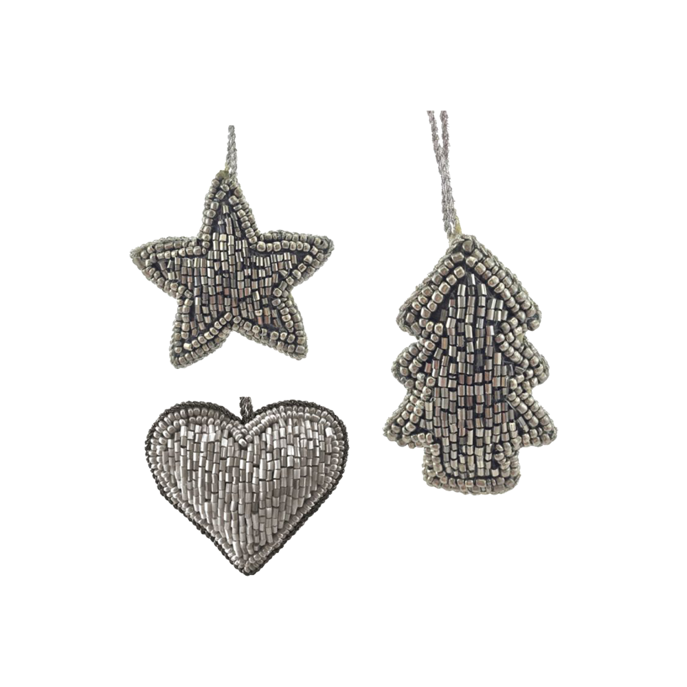 Mini Embroidered Set of 3 Hanging Decorations