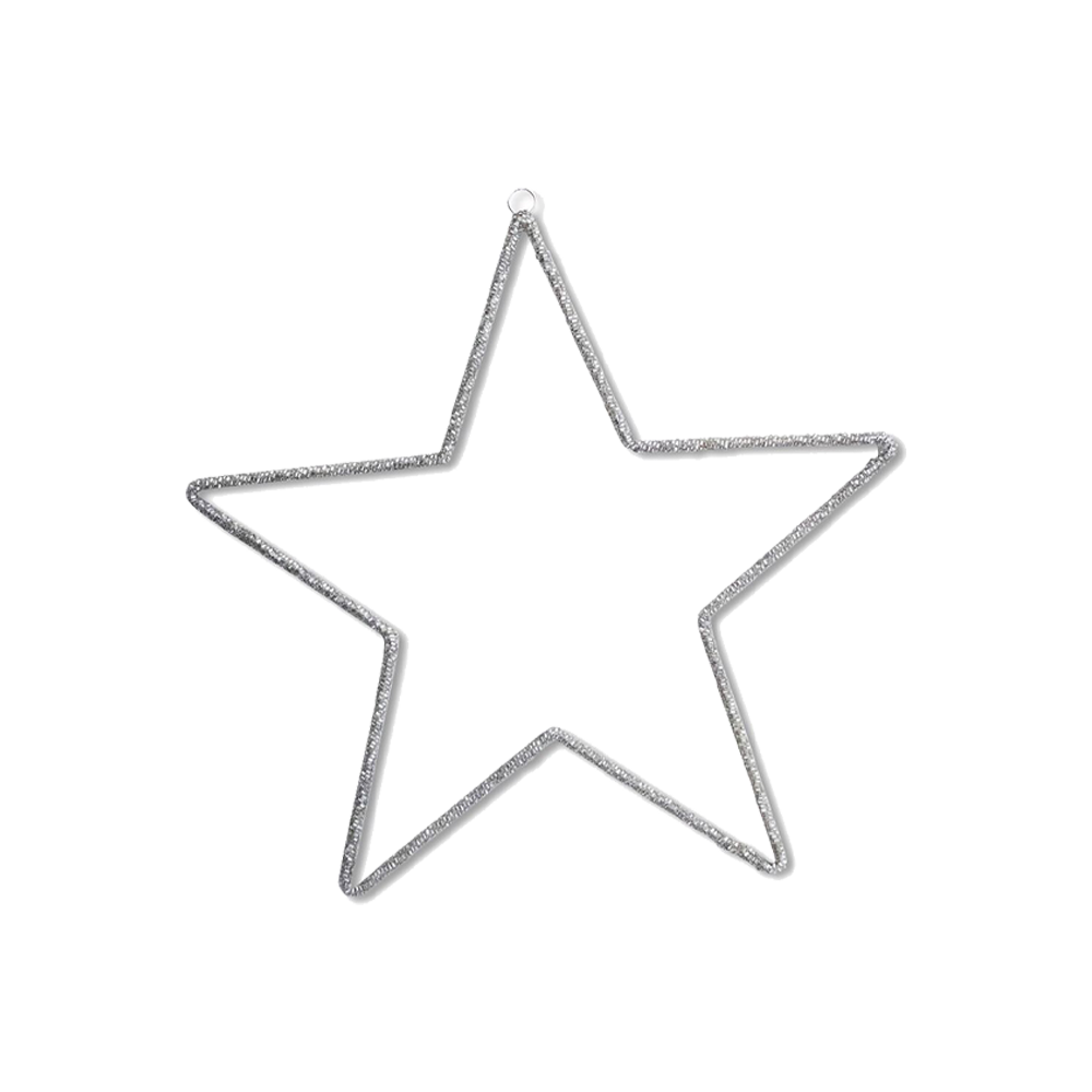 Medium Silver Wire Star Hanging Decoration