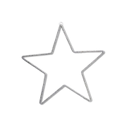Medium Silver Wire Star Hanging Decoration