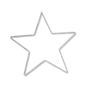 Large Silver Wire Star Hanging Decoration