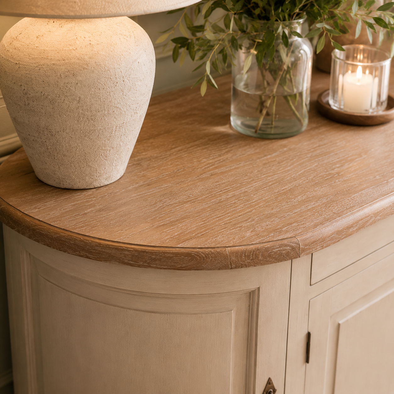 Putty Curved Sideboard