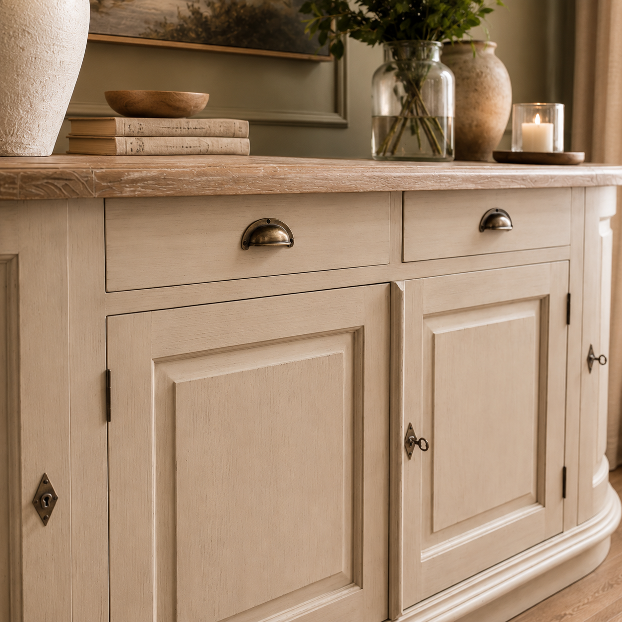 Putty Curved Sideboard