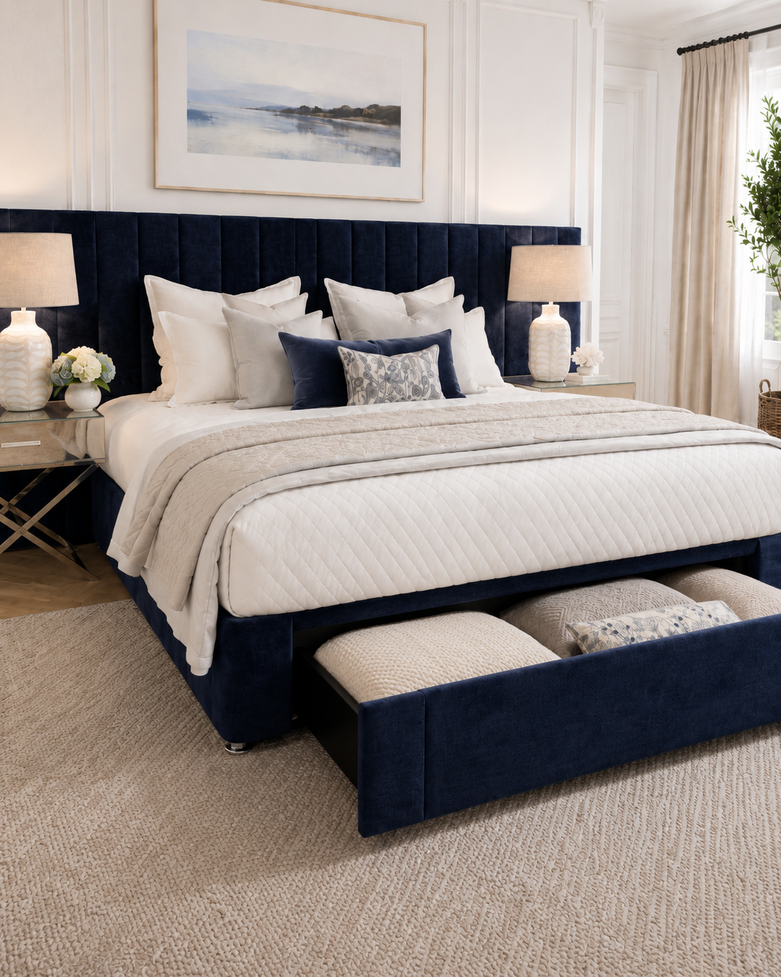 Extra Wide Headboard & End Opening Base