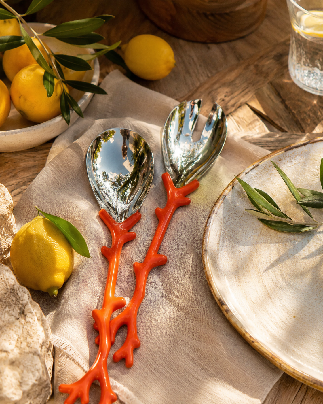 Coral  | Salad Servers