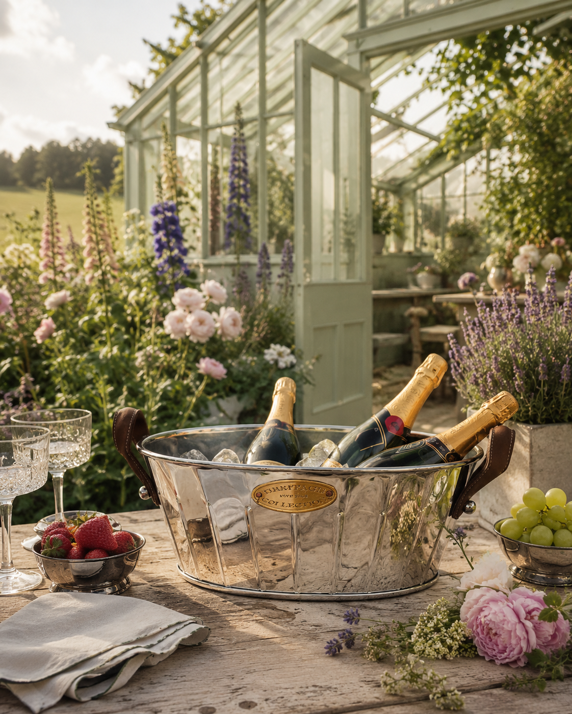 Heritage Leather Handled Champagne Bath