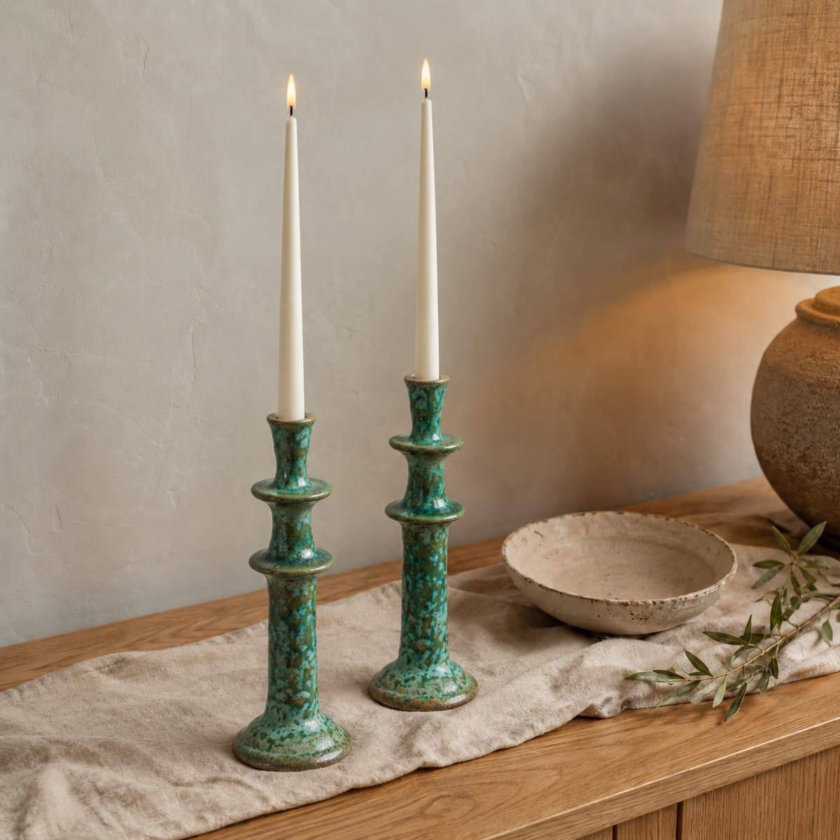 LED Dinner Candles Set of 2 Cream 28cm