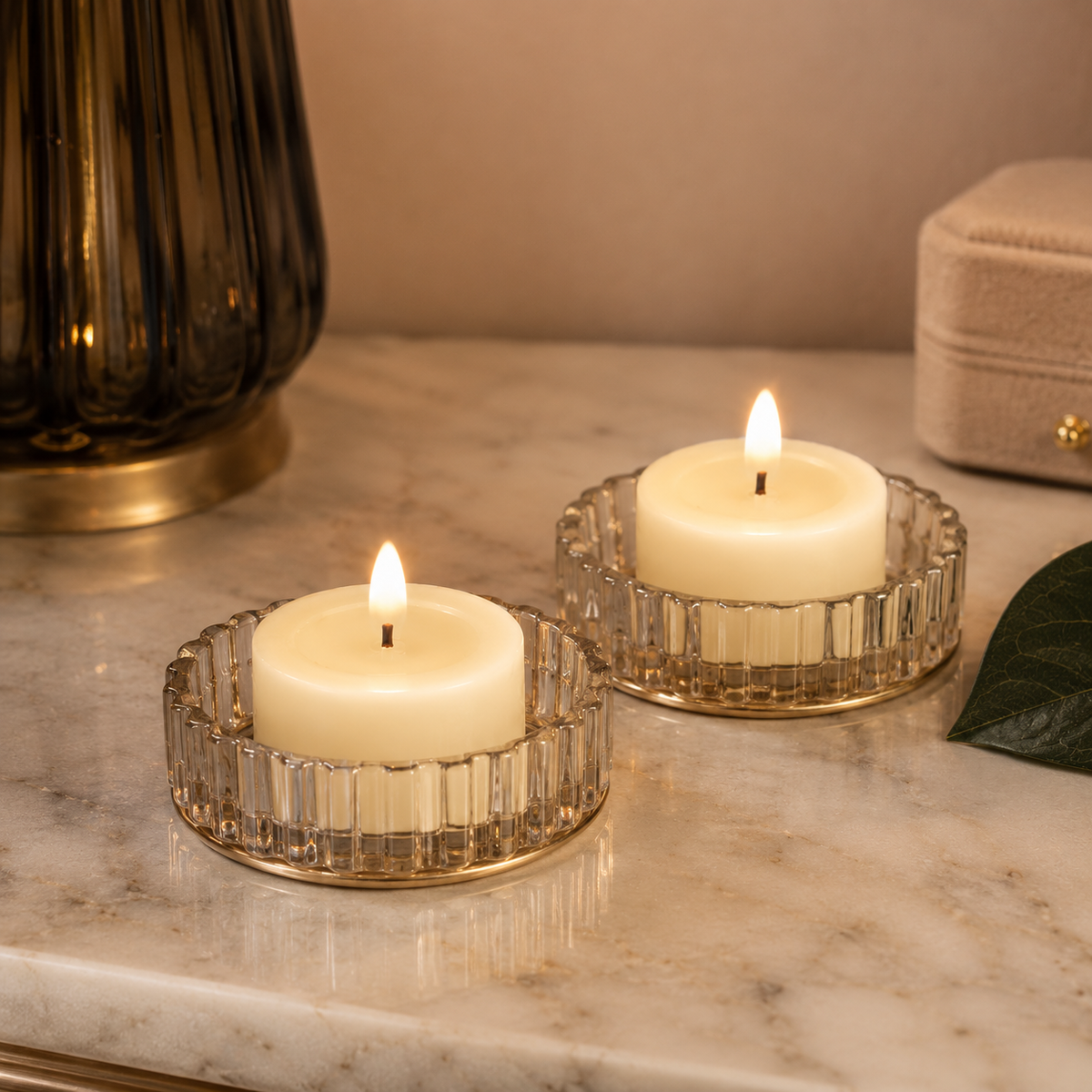 LED Tealight Candles Set of 2 Cream