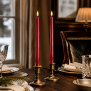 LED Dinner Candles Set of 2 Bordeaux 28cm
