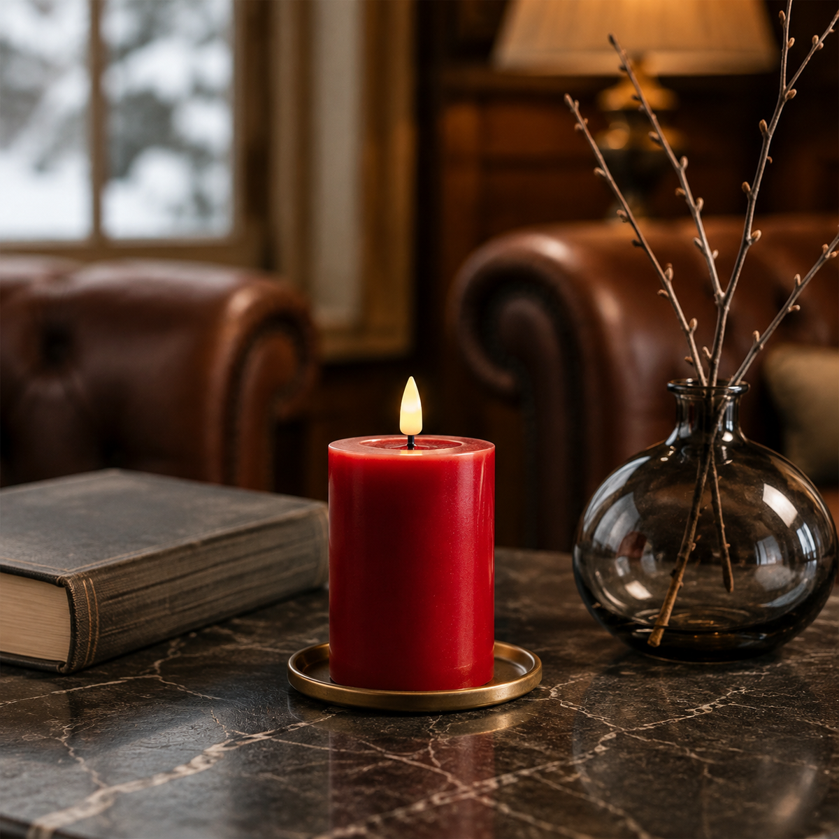LED Candle Bordeaux 10cm