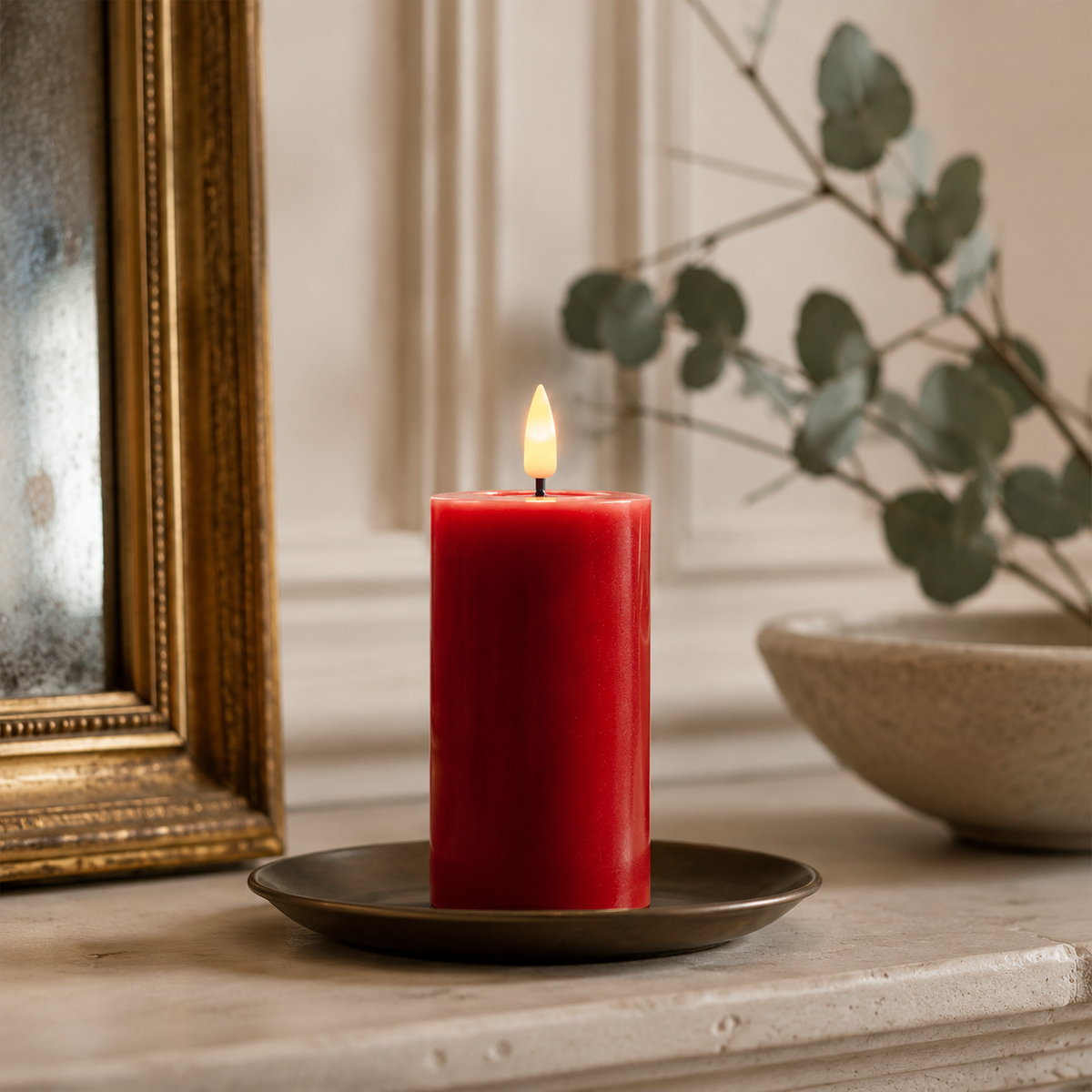 LED Candle Bordeaux 15cm