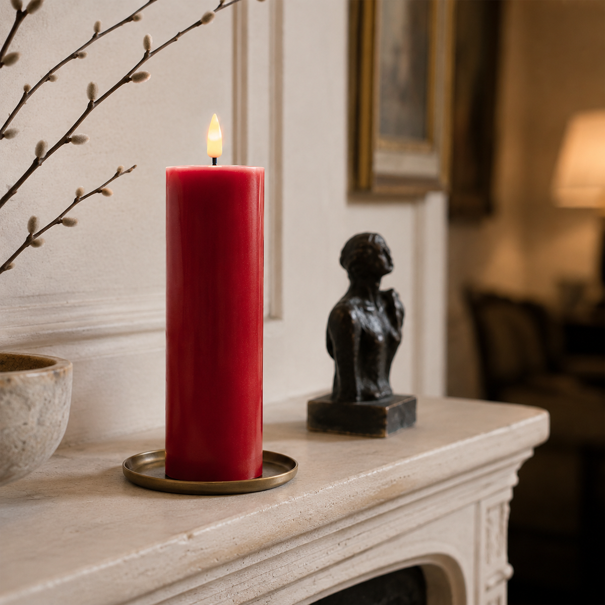 LED Candle Bordeaux 20cm
