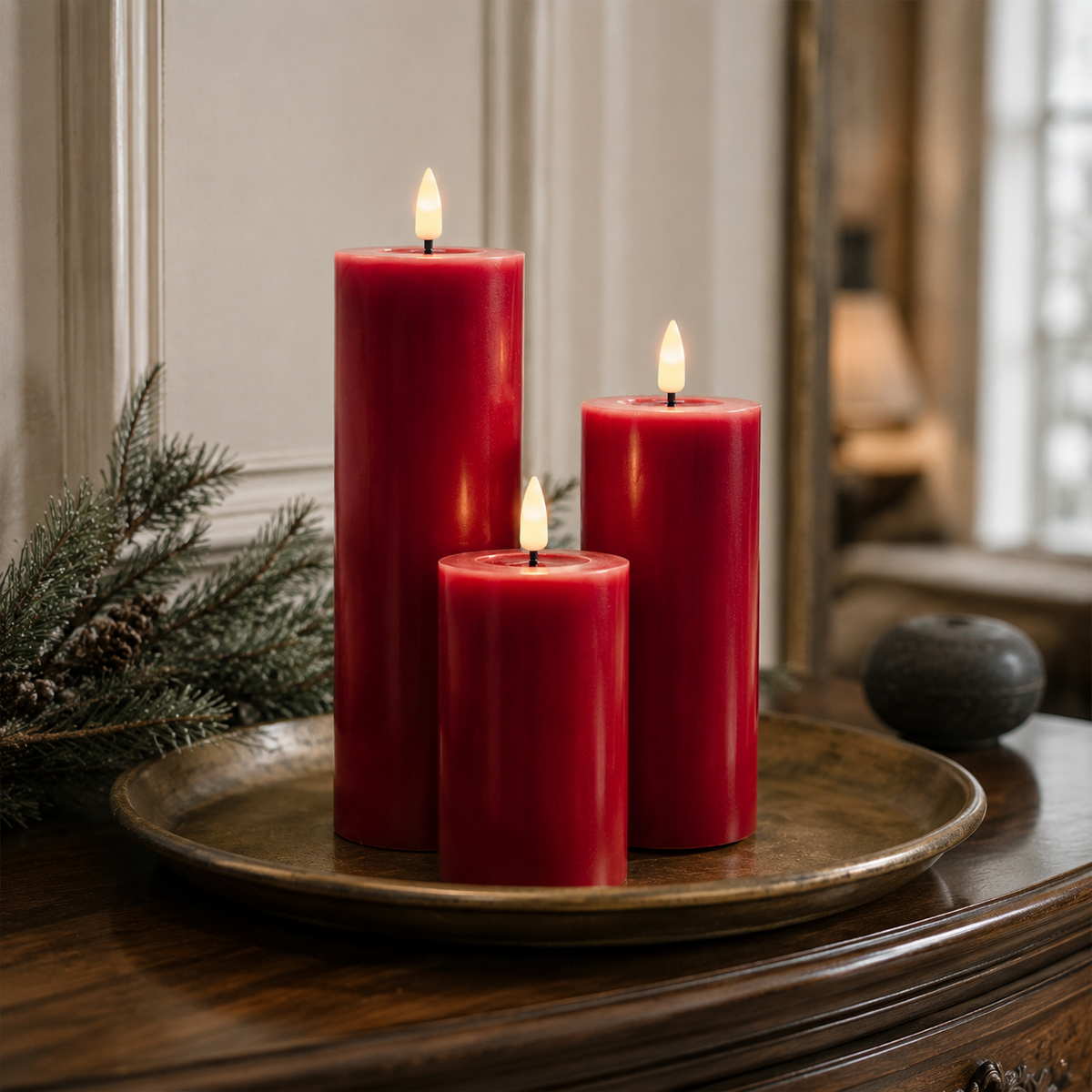 LED Candle Bordeaux 15cm