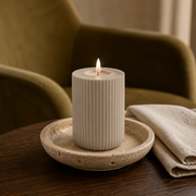 LED Shape Stripe Candle Sand 10cm