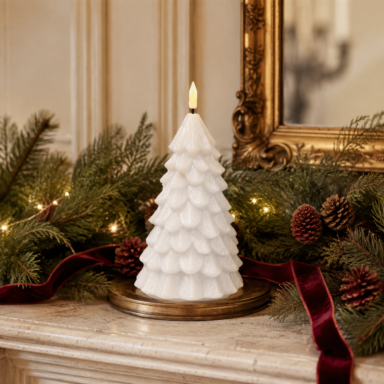 LED Christmas Tree Candle White 16cm