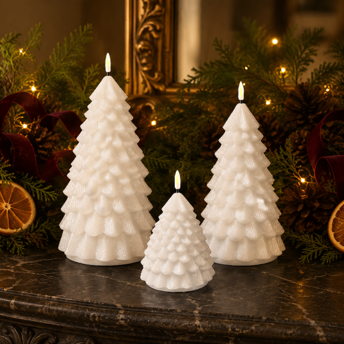 LED Christmas Tree Candle White 18cm