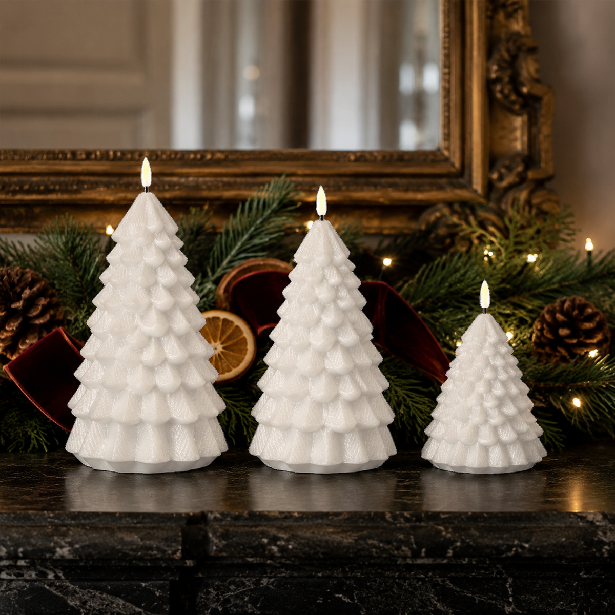 LED Christmas Tree Candle White 18cm