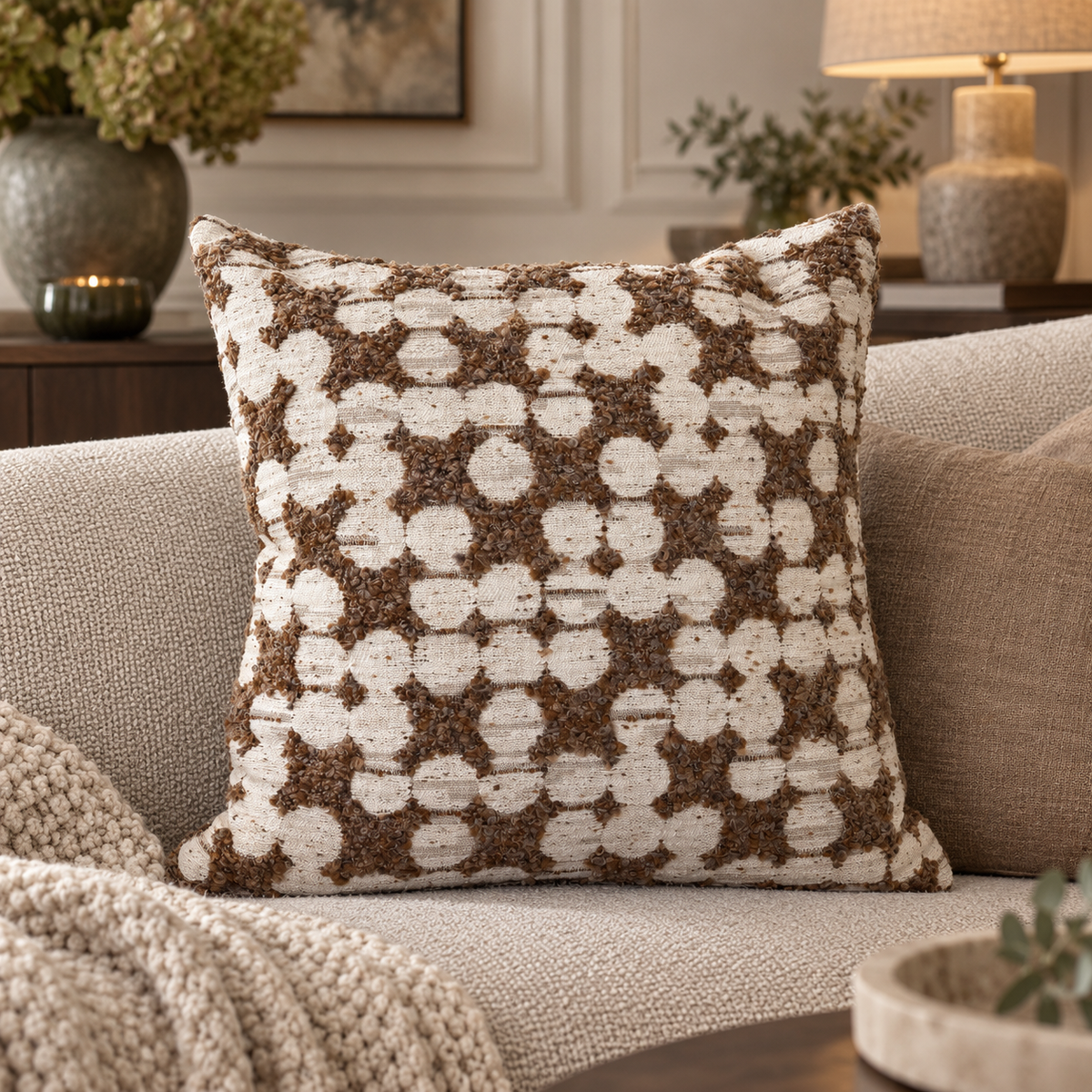 Tia Tobacco Cushion 43 x 43