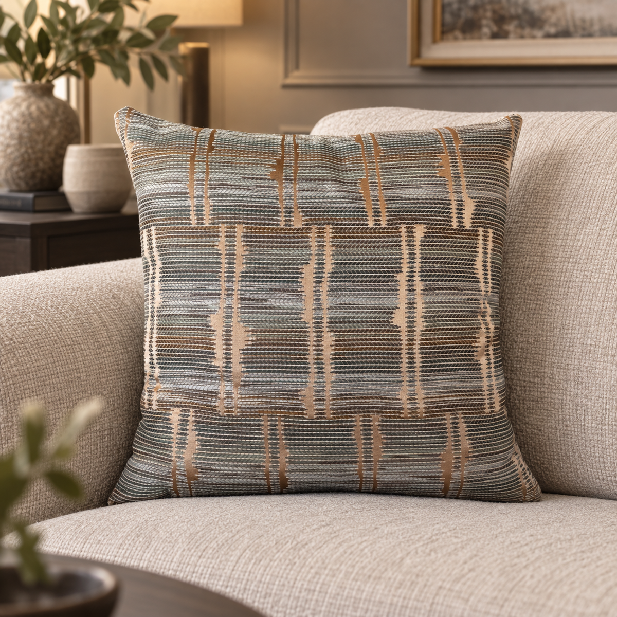 Iridessa Blue Cushion 43 x 43