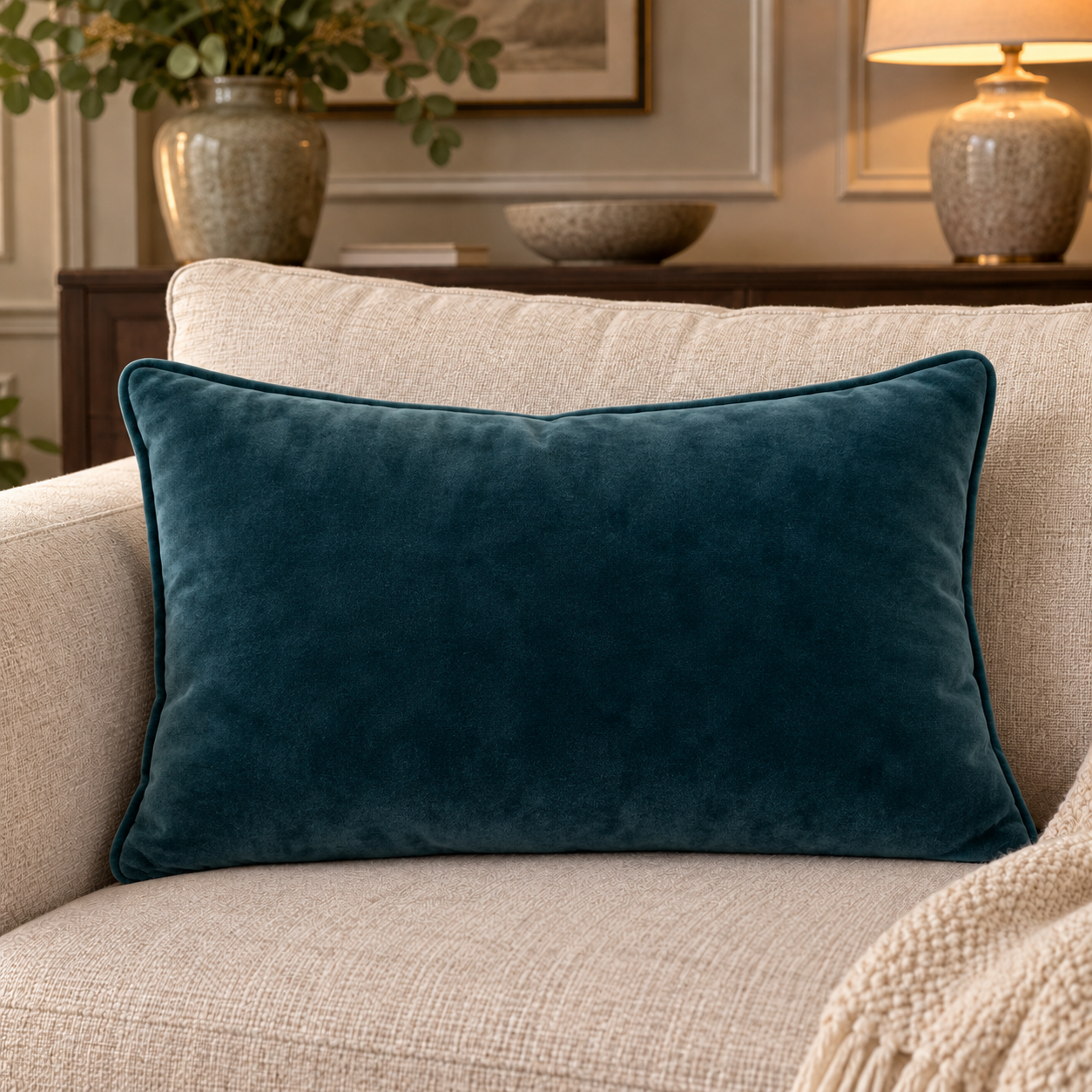 Beckett Teal 35 x50 Cushion