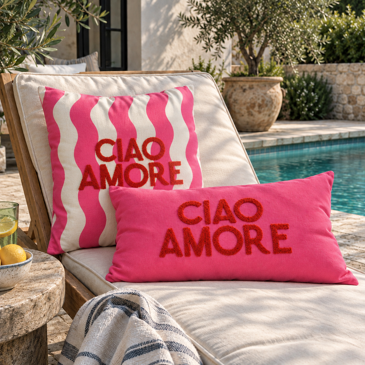 Ciao Amore Pink Cushion Bolster