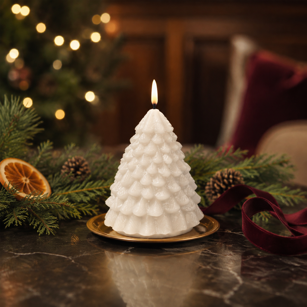 LED Christmas Tree Candle White 11cm