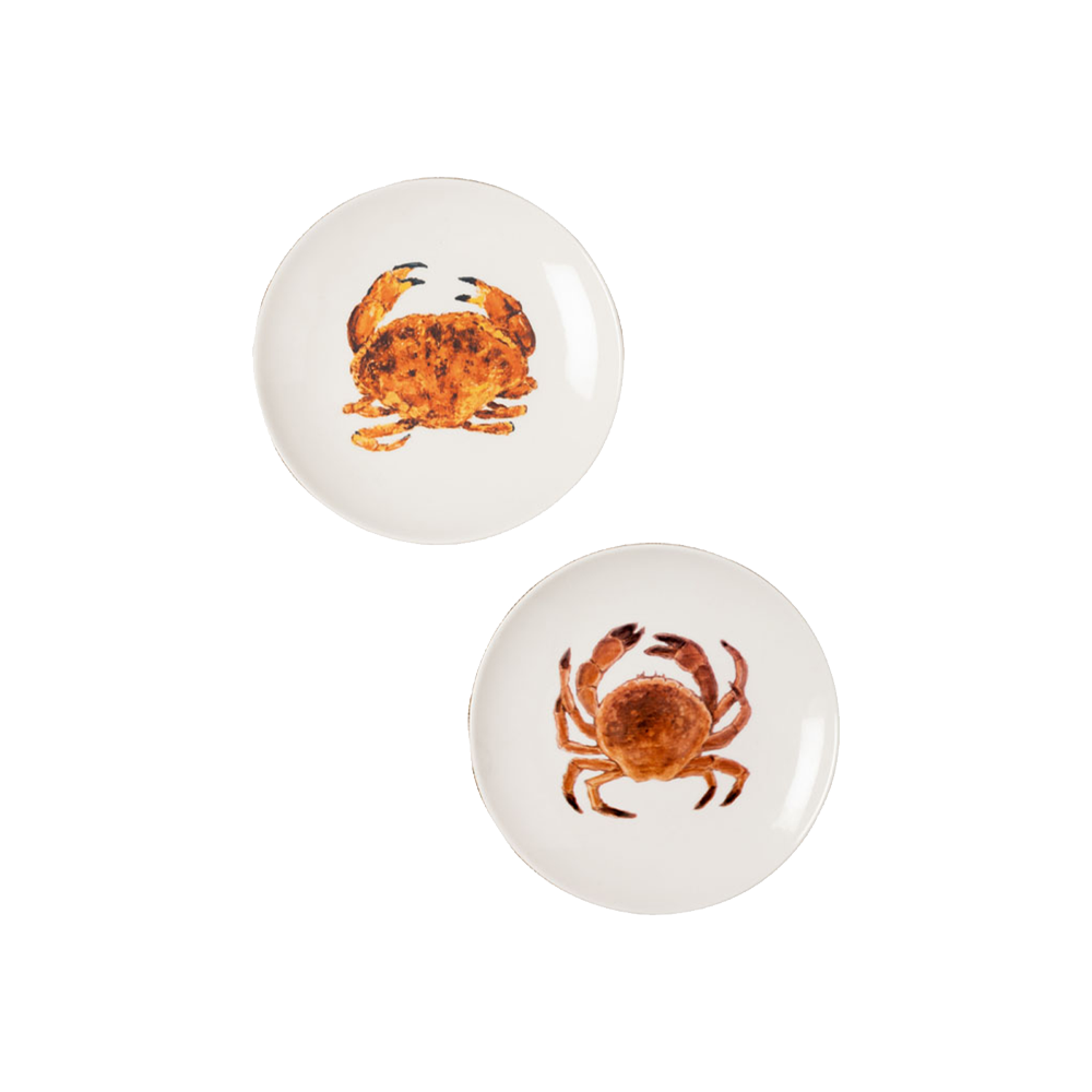 Set of 2 Small Crab Plates