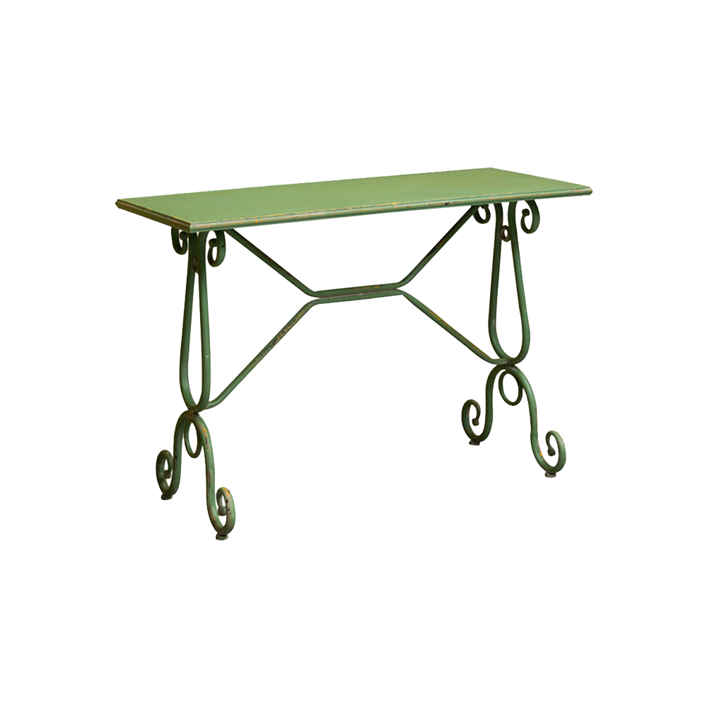 Green Iron Console Table