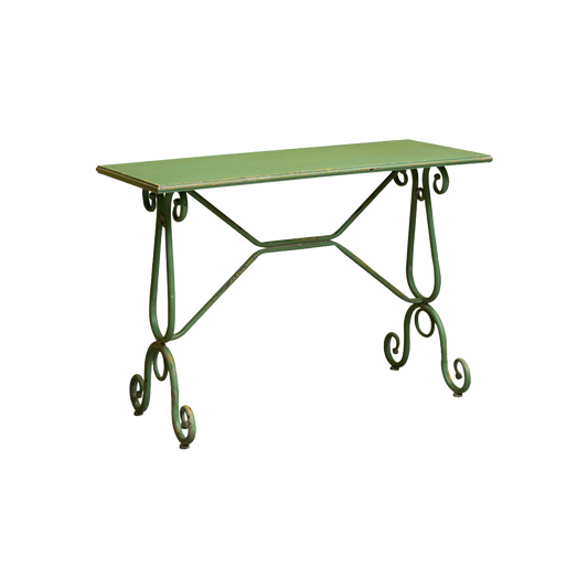 Green Iron Console Table