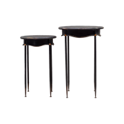 Set of 2 Antique Black Side Tables