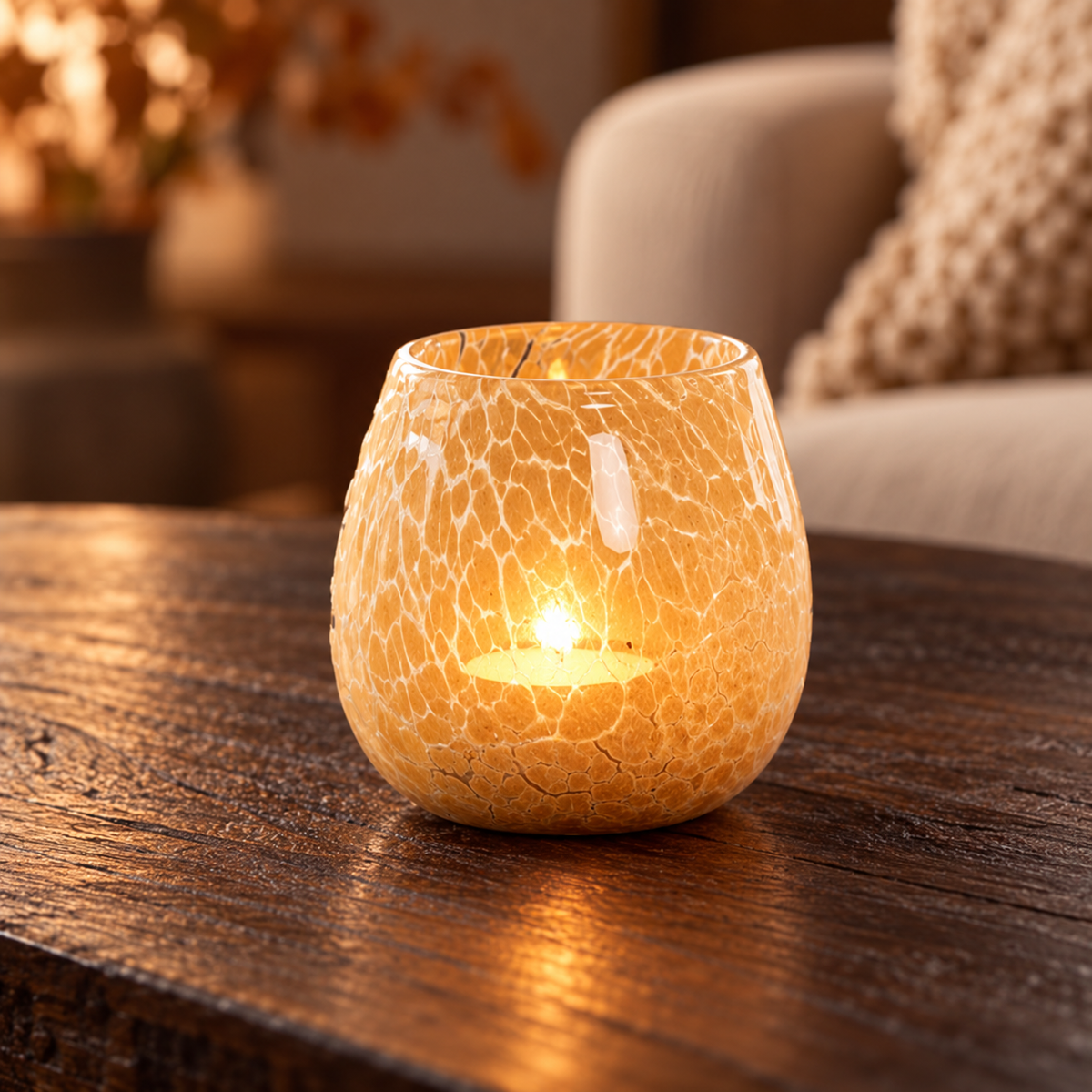 Caramel Glass Tea light holders