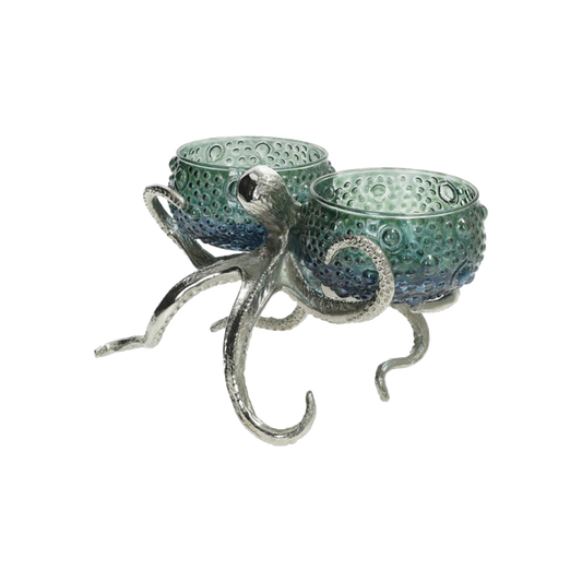 Octopus Holder with 2 Small Glass Bowls