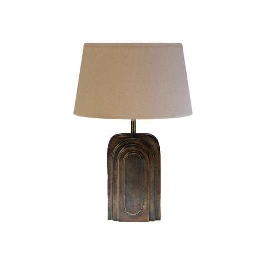 Art Deco Table Lamp & Cream Shade