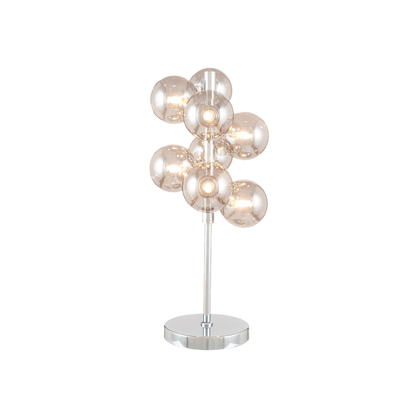 Lustre Glass Orb and Metal Table Lamp