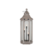 Grey Antique Wood Lantern Lamp