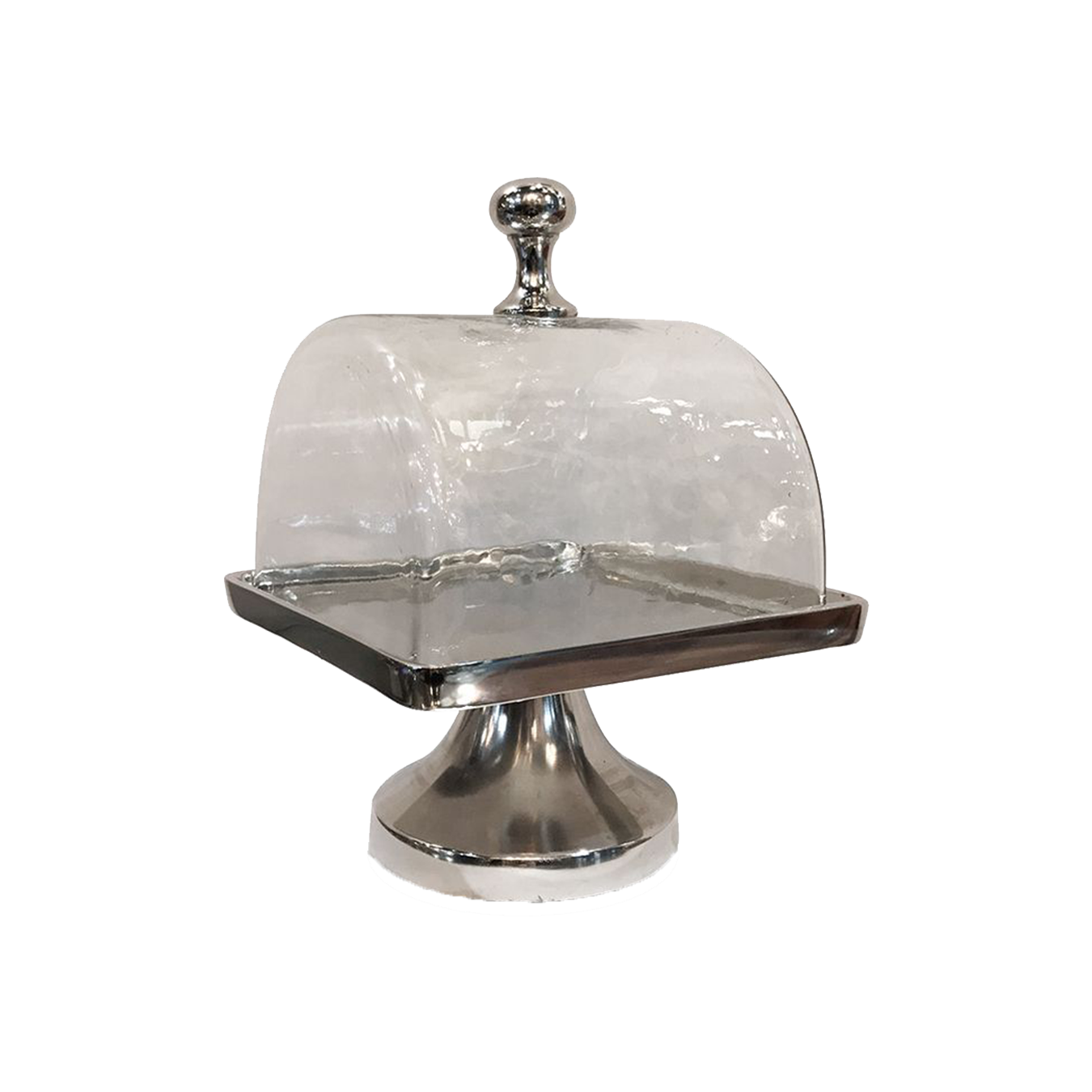 Square Cake Plate and Glass Dome