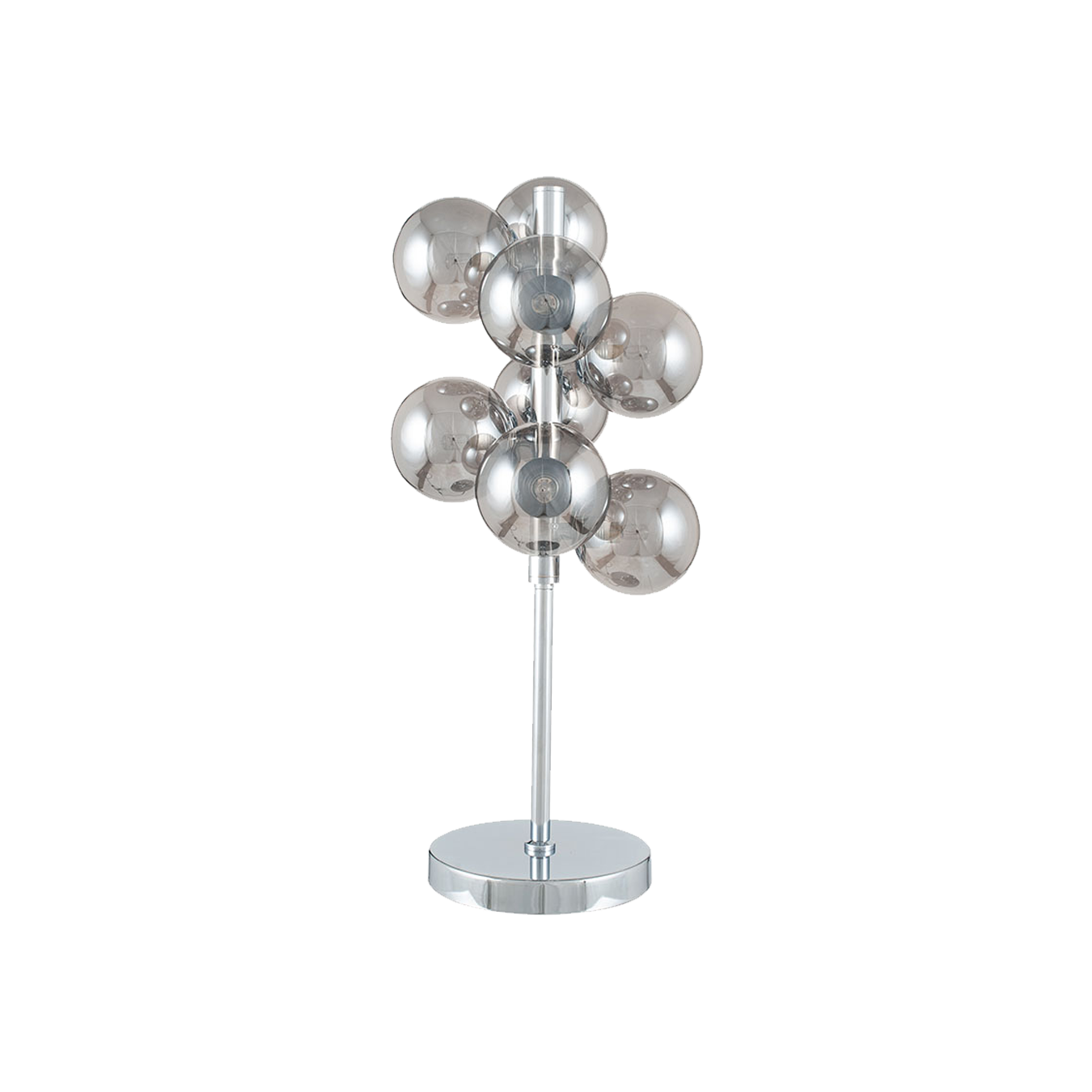 Lustre Glass Orb and Metal Table Lamp