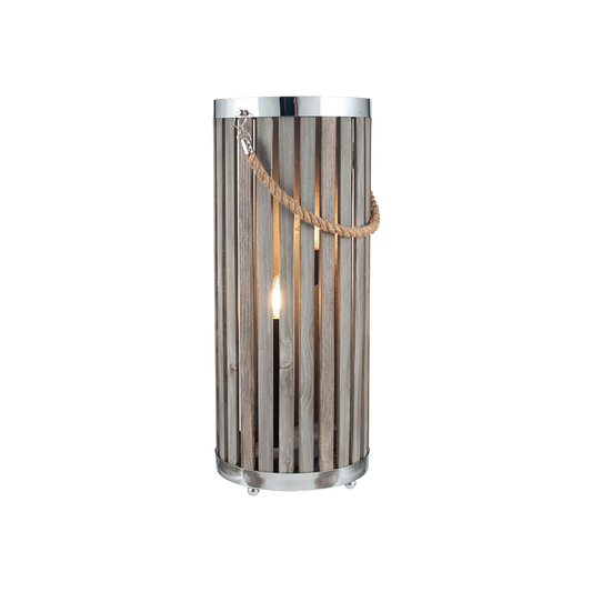 Grey Wash Wood Lantern Lamp