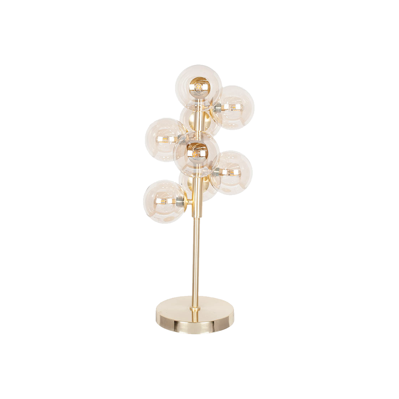 Lustre Glass Orb and Metal Table Lamp