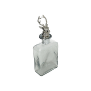 Glass Square Decanter and Nickel Stag Stopper