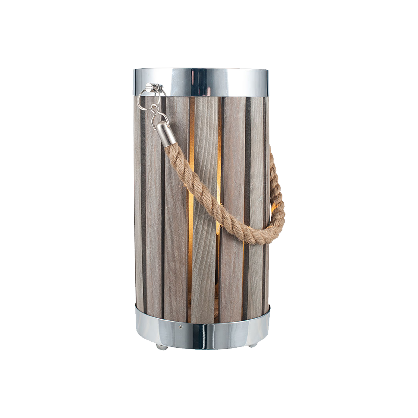 Grey Wash Wood Lantern Lamp