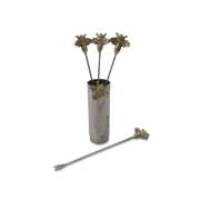 Set Of Four Bee Olive Picks And Holder