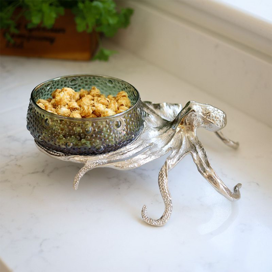 Octopus Holder with Large Glass Bowl