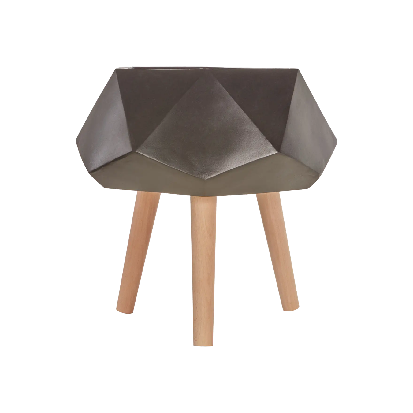 Darnell Small Black Multi Faceted Planter