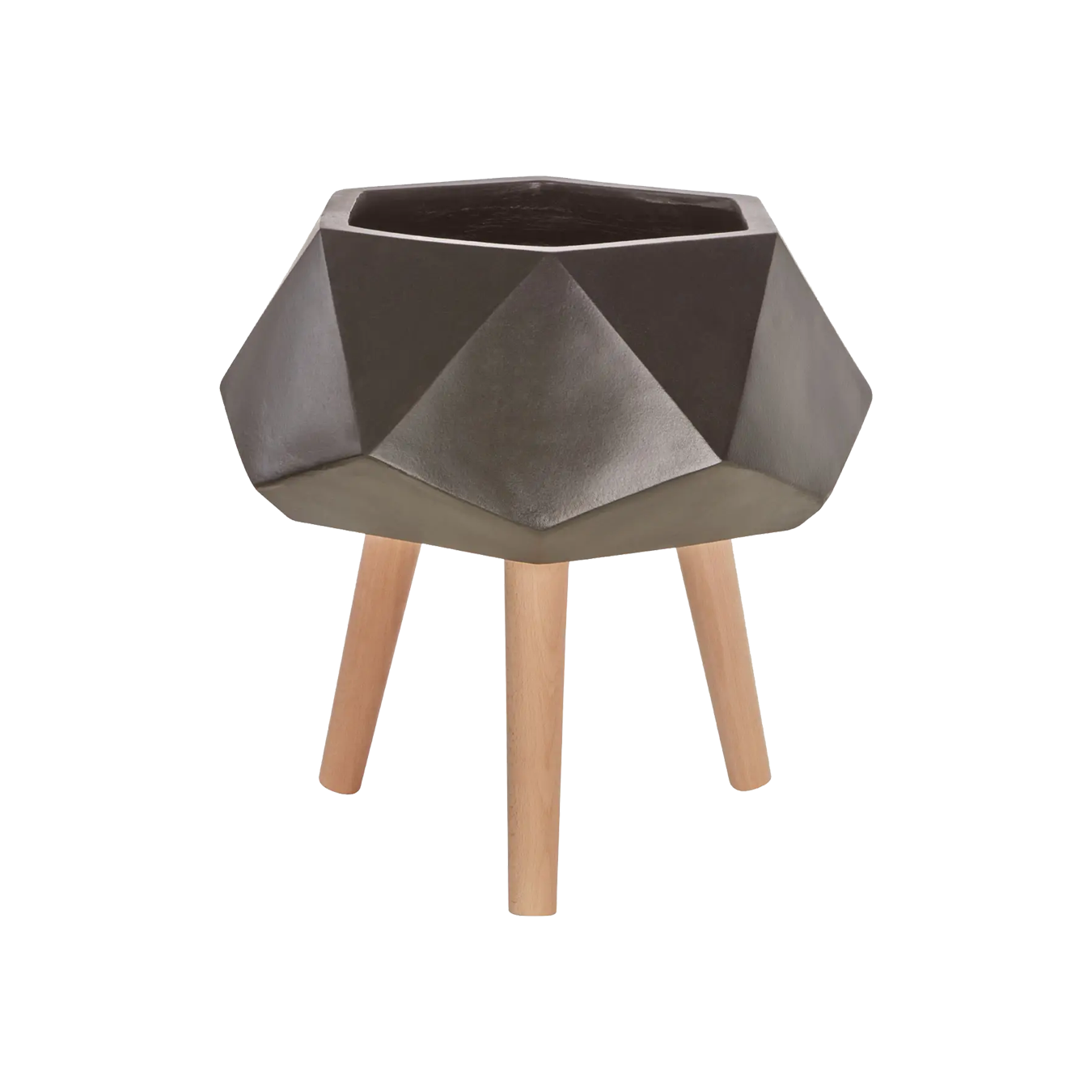 Darnell Small Black Multi Faceted Planter