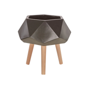 Darnell Small Black Multi Faceted Planter