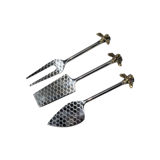 Set of 3 Honeycomb Bee Cheese Knives