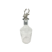 Glass Bell Decanter with Silver neck and Nickel Stag Stopper